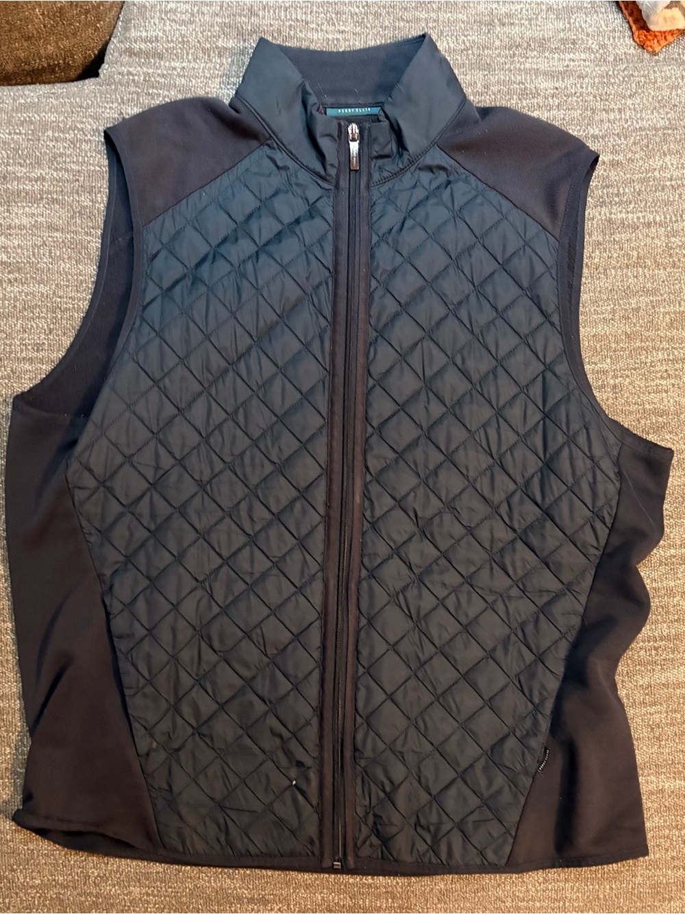 Perry Ellis - Quilted Sleeveless Vest - Black